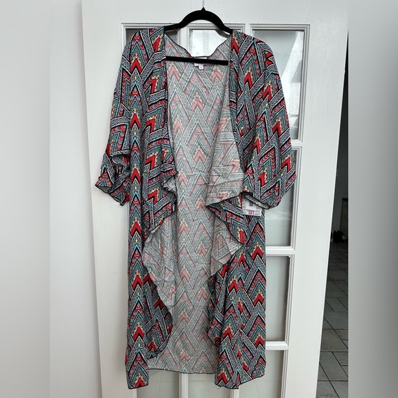LuLaRoe Shirley Long Open Front Duster Kimono Cardigan Boho Aztec Size M NWT - Picture 1 of 10